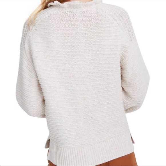 Madewell Ruffleneck  Pullover Sweater in Cotton Merino Yarn Size XXS - Picture 2 of 11